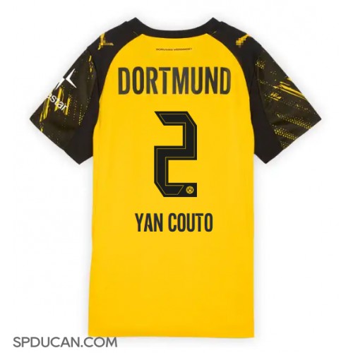 Zenski Nogometni Dres Borussia Dortmund Yan Couto #2 Domaci 2025-26 Kratak Rukav